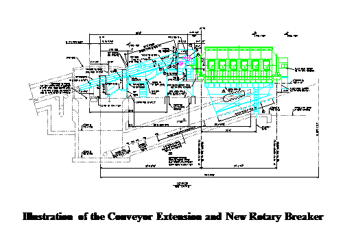 Text Box:  
Illustration of the Conveyor Extension and New Rotary Breaker

Breaker Addition to the Nucla Plant
